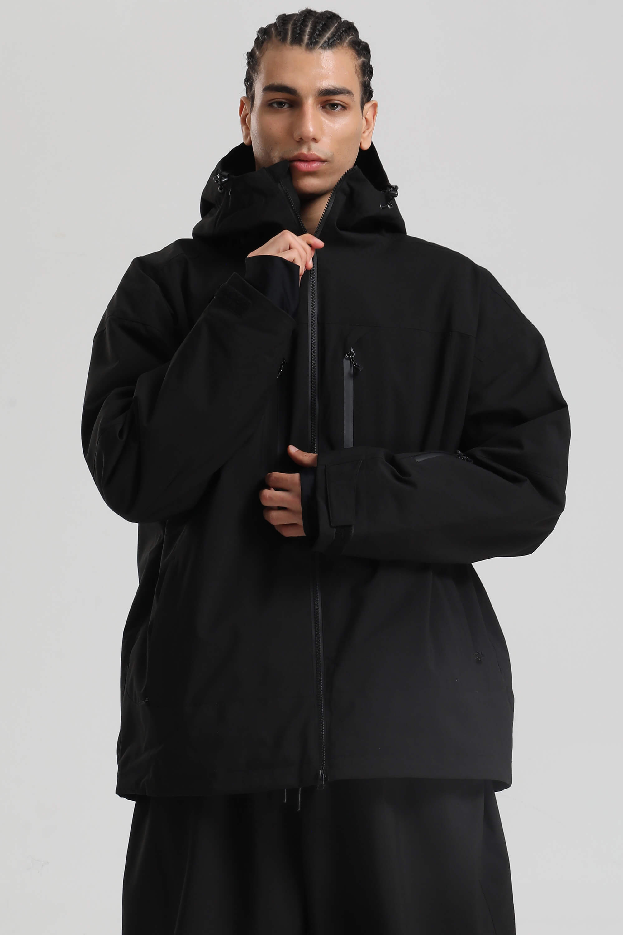 Men's Black Multi-Pocket Dual-Vent Ski Jacket Waterproof Insulated Snow Jacket Main image