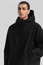 Men's Black Multi-Pocket Dual-Vent Ski Jacket Waterproof Insulated Snow Jacket