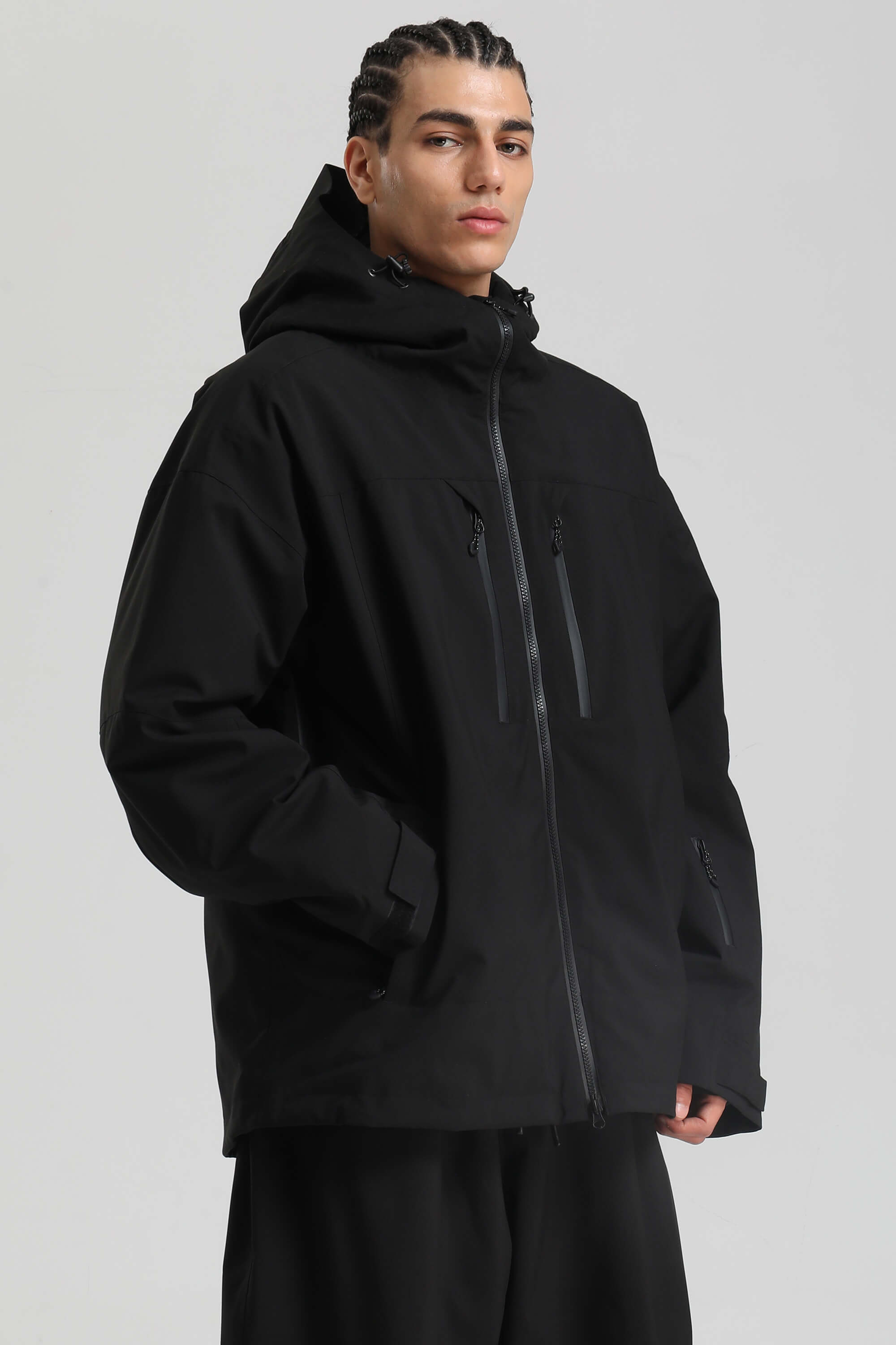 Men's Coffee Multi-Pocket Dual-Vent Ski Jacket Waterproof Insulated Snow Jacket