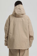 Women's Khaki Multi-Pocket Dual-Vent Ski Jacket Waterproof Insulated Snow Jacket