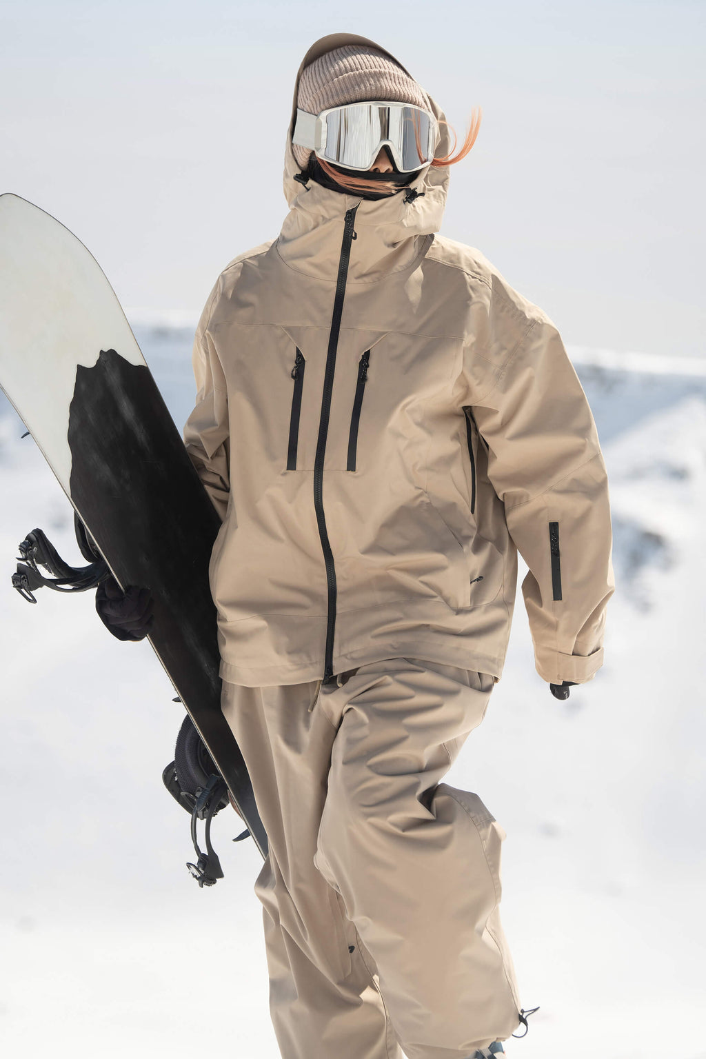 Women's Black Multi-Pocket Dual-Vent Ski Jacket Waterproof Insulated Snow Jacket