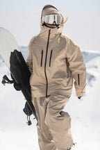 Women's Black Multi-Pocket Dual-Vent Ski Jacket Waterproof Insulated Snow Jacket