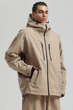 Men's Army Green Multi-Pocket Dual-Vent Ski Jacket Waterproof Insulated Snow Jacket
