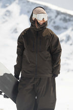 Women's Black Multi-Pocket Dual-Vent Ski Jacket Waterproof Insulated Snow Jacket