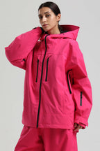 Women's Black Multi-Pocket Dual-Vent Ski Jacket Waterproof Insulated Snow Jacket