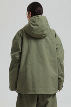 Women's Army Green Fully-Sealed Dual-Vent Ski Jacket Minimalist Insulated Snow Jacket