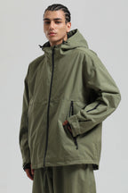 Men's Coffee Fully-Sealed Dual-Vent Ski Jacket Minimalist Insulated Snow Jacket