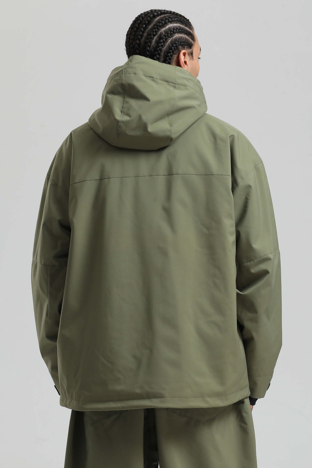 Men's Army Green Fully-Sealed Dual-Vent Ski Jacket Minimalist Insulated Snow Jacket