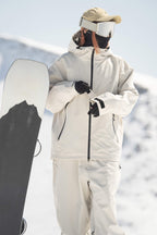 Women's Coffee Fully-Sealed Dual-Vent Ski Jacket Minimalist Insulated Snow Jacket