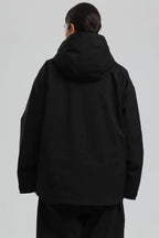 Women's Black Fully-Sealed Dual-Vent Ski Jacket Minimalist Insulated Snow Jacket