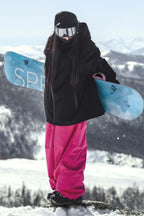 Women's Coffee Fully-Sealed Dual-Vent Ski Jacket Minimalist Insulated Snow Jacket