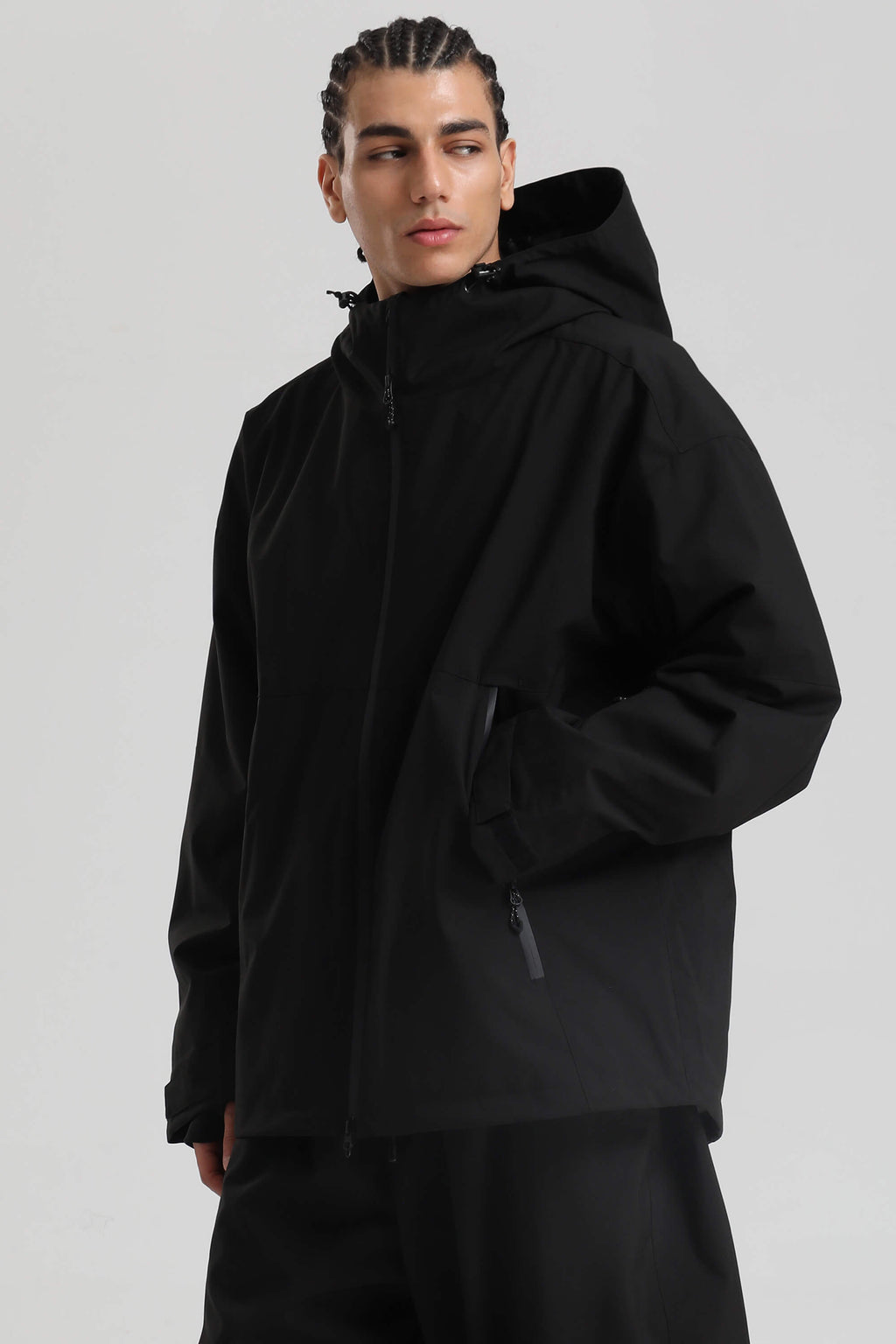 Men's Coffee Fully-Sealed Dual-Vent Ski Jacket Minimalist Insulated Snow Jacket