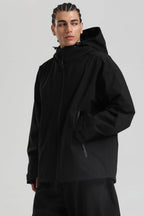 Men's Coffee Fully-Sealed Dual-Vent Ski Jacket Minimalist Insulated Snow Jacket