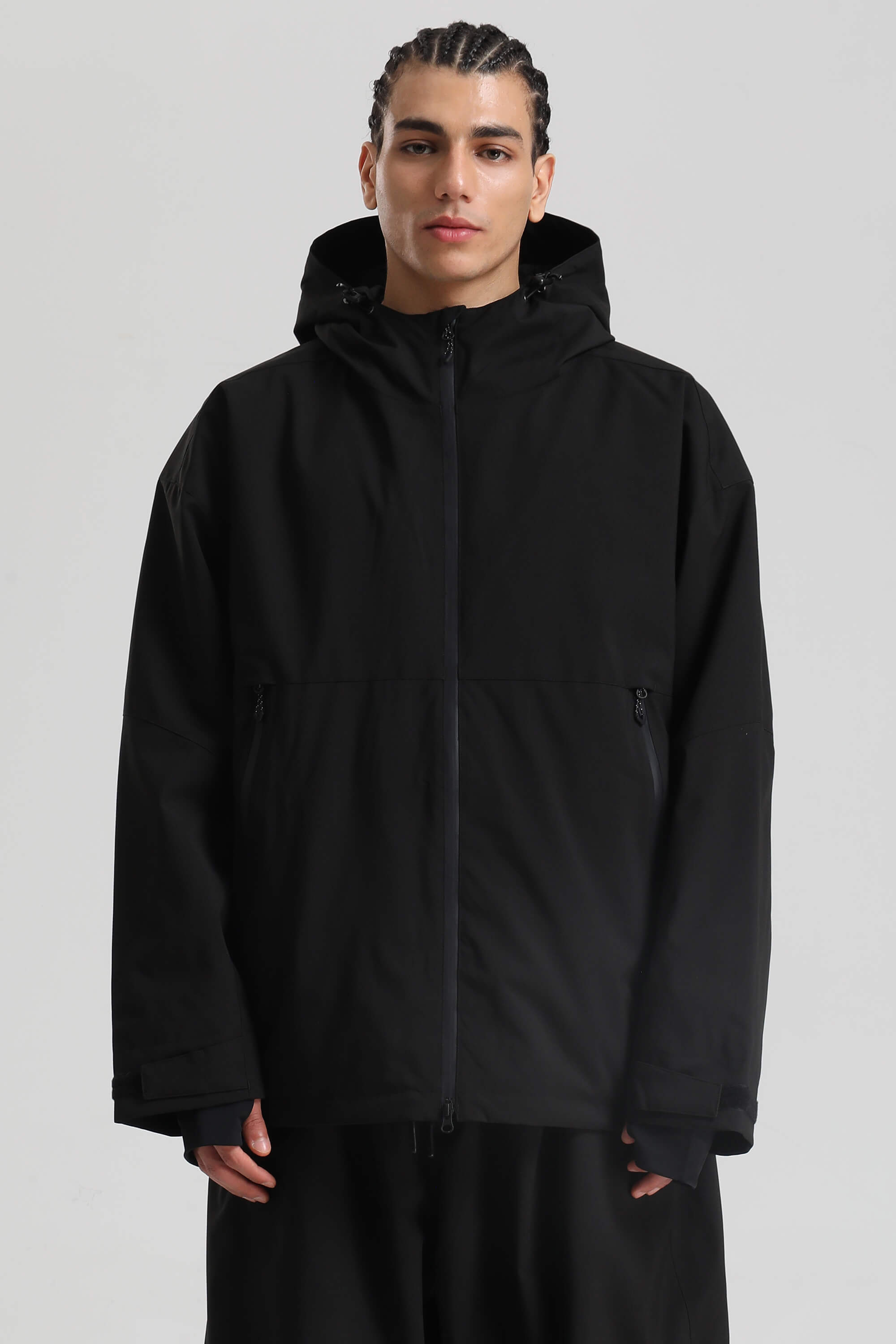 Men's Coffee Fully-Sealed Dual-Vent Ski Jacket Minimalist Insulated Snow Jacket