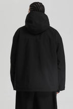 Men's Black Fully-Sealed Dual-Vent Ski Jacket Minimalist Insulated Snow Jacket