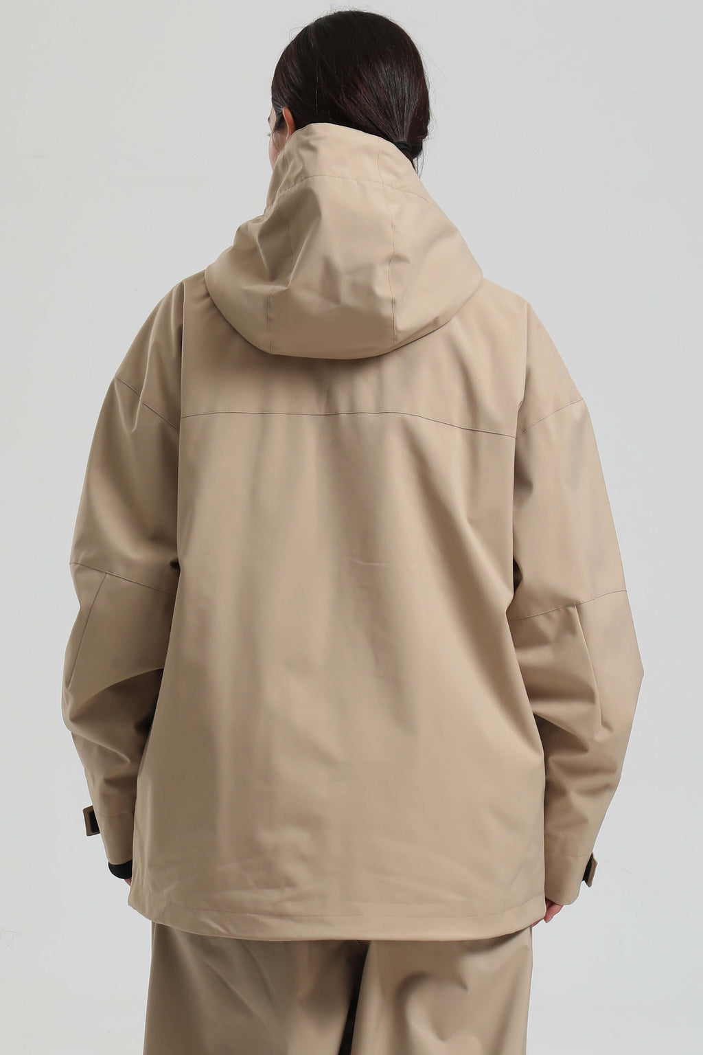 Women's Khaki Fully-Sealed Dual-Vent Ski Jacket Minimalist Insulated Snow Jacket