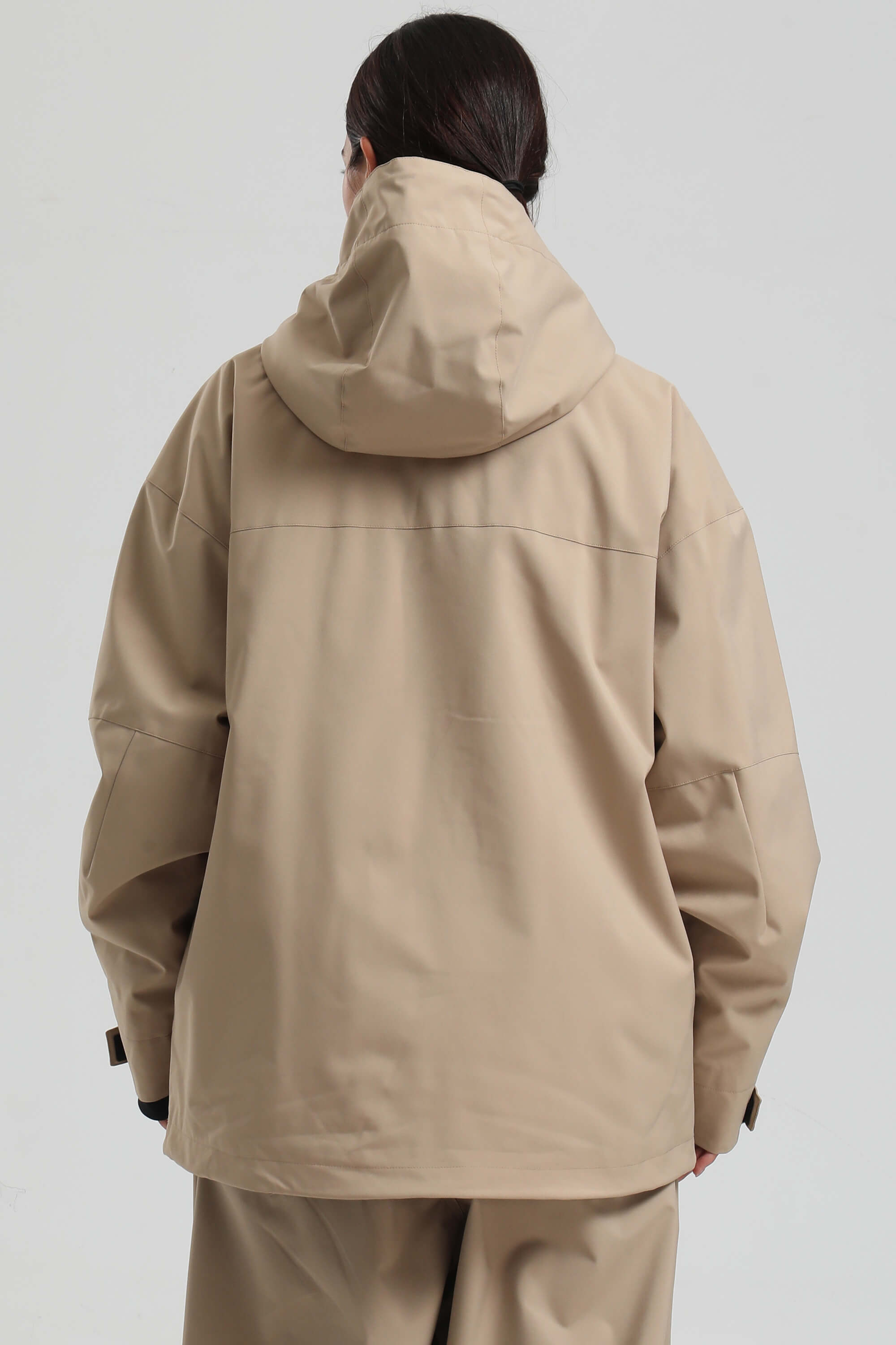 Women's Khaki Fully-Sealed Dual-Vent Ski Jacket Minimalist Insulated Snow Jacket