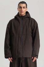 Men's Light Grey Fully-Sealed Dual-Vent Ski Jacket Minimalist Insulated Snow Jacket
