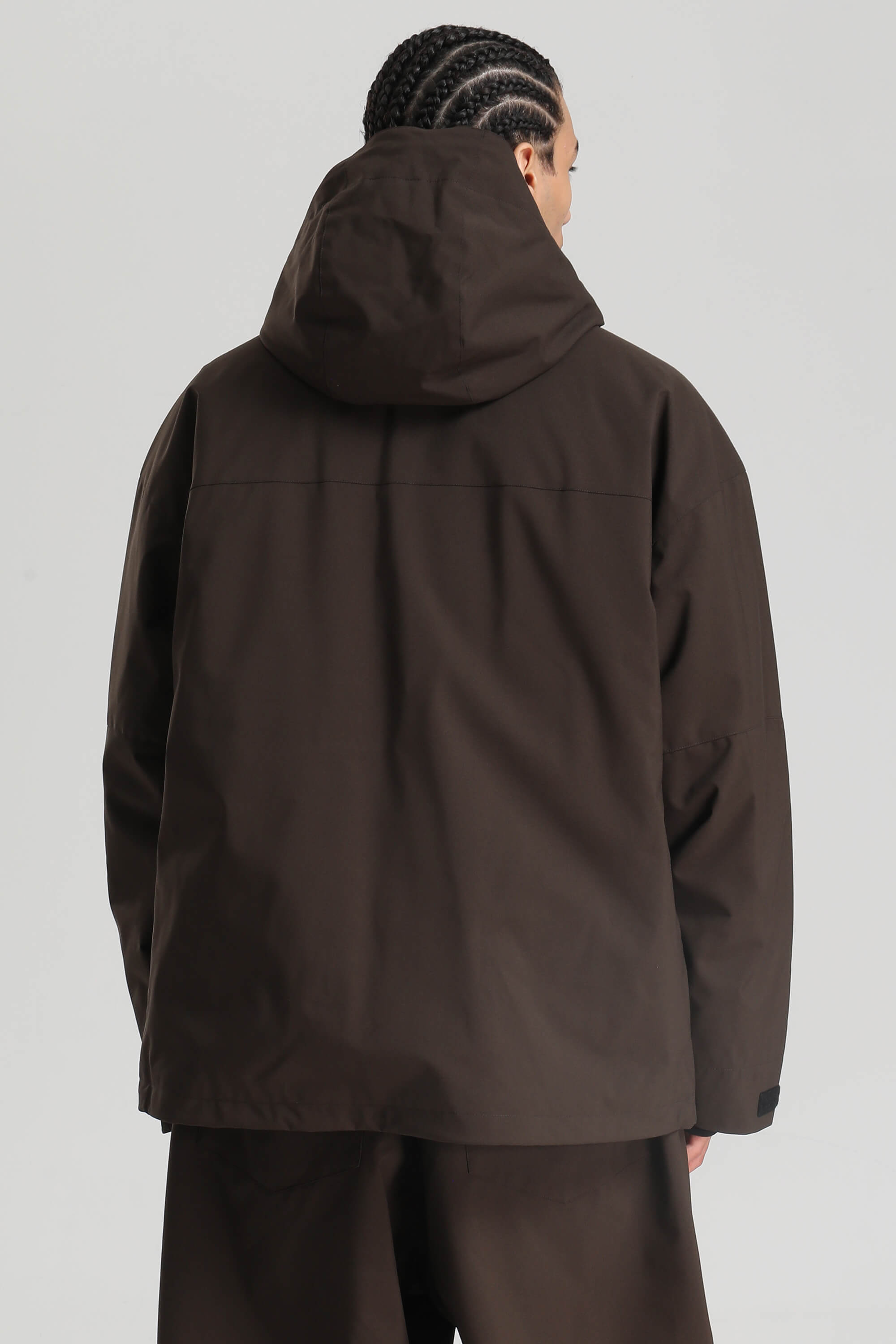 Men's Coffee Fully-Sealed Dual-Vent Ski Jacket Minimalist Insulated Snow Jacket