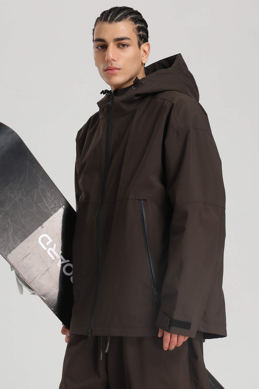 Men's Black Fully-Sealed Dual-Vent Ski Jacket Minimalist Insulated Snow Jacket