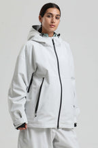 Women's Coffee Fully-Sealed Dual-Vent Ski Jacket Minimalist Insulated Snow Jacket