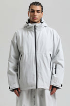 Men's Black Fully-Sealed Dual-Vent Ski Jacket Minimalist Insulated Snow Jacket