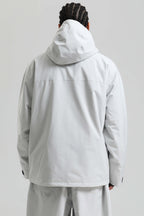 Men's Light Grey Fully-Sealed Dual-Vent Ski Jacket Minimalist Insulated Snow Jacket