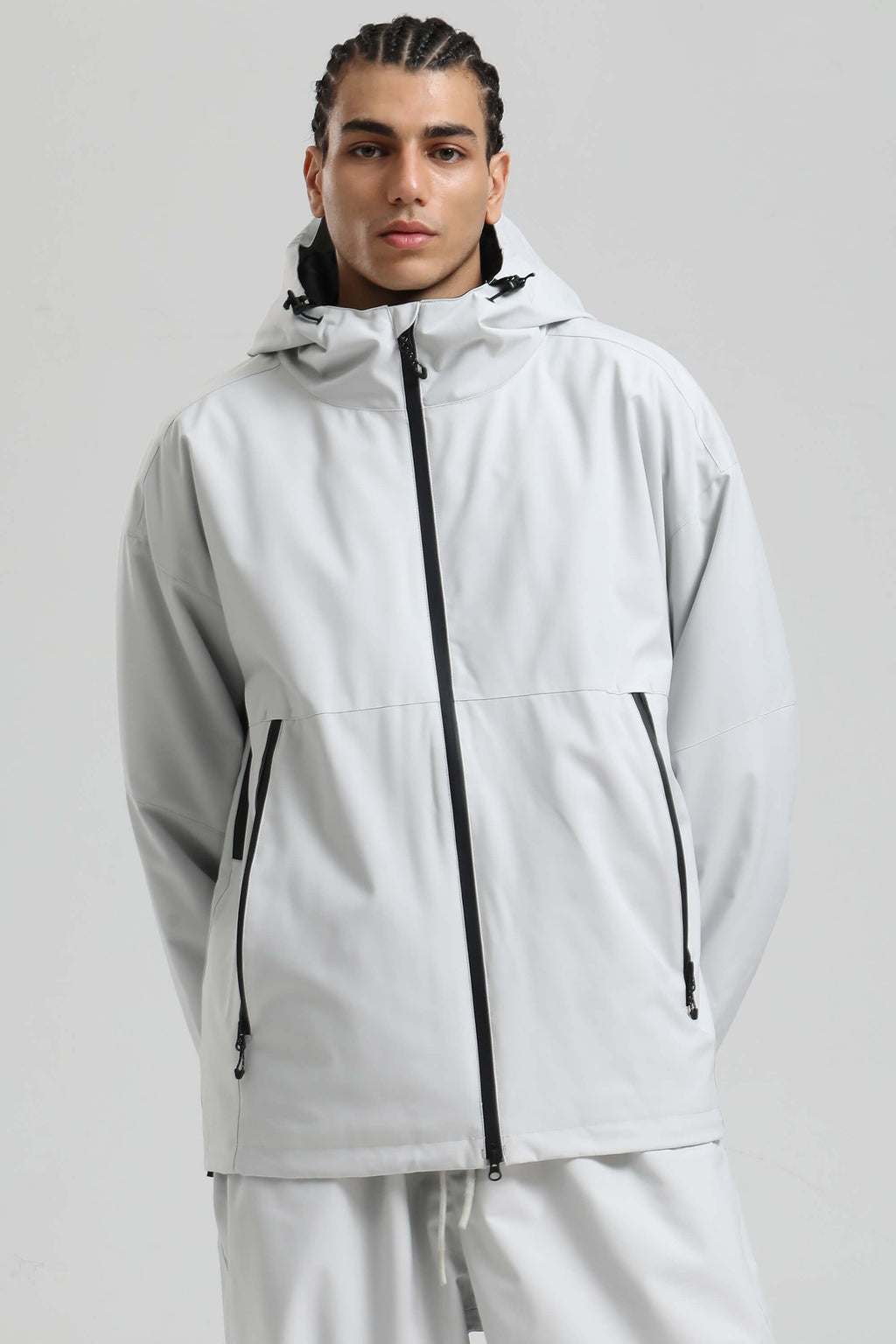 Men's Black Fully-Sealed Dual-Vent Ski Jacket Minimalist Insulated Snow Jacket