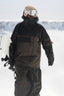 Women's Black & Coffee Asym-Zip Multi-Pocket Ski Jacket Utility Waterproof Snow Jacket