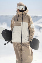 Women's Black & Grey Asym-Zip Multi-Pocket Ski Jacket Utility Waterproof Snow Jacket