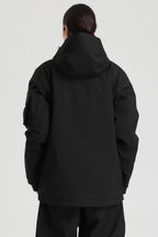 Women's Black Asym-Zip Multi-Pocket Ski Jacket Utility Waterproof Snow Jacket