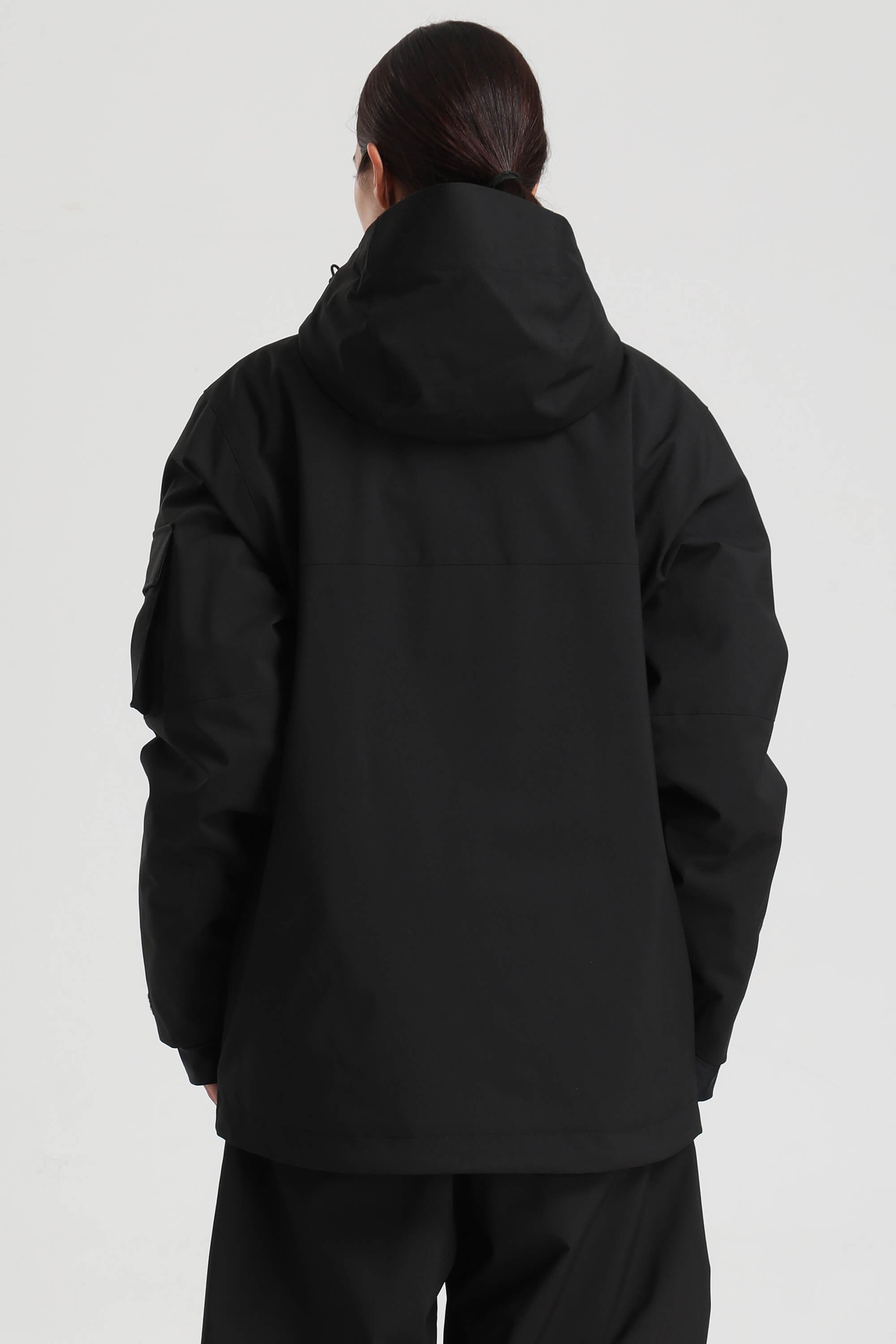 Women's Black Asym-Zip Multi-Pocket Ski Jacket Utility Waterproof Snow Jacket