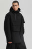 Men's Black Asym-Zip Multi-Pocket Ski Jacket Utility Waterproof Snow Jacket