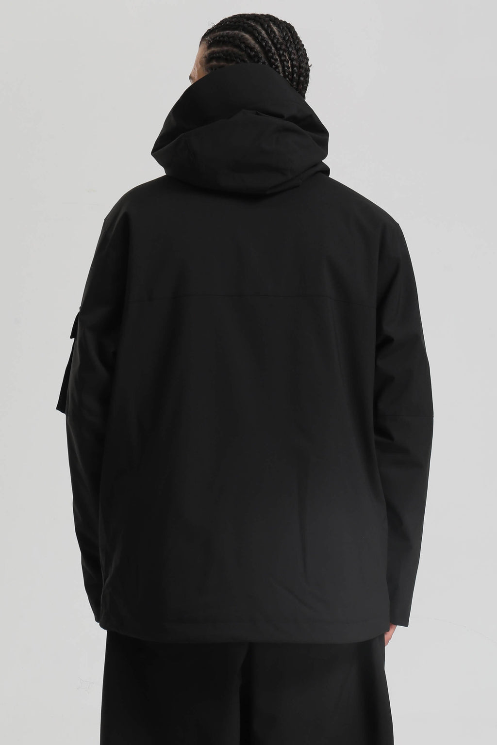 Men's Black Asym-Zip Multi-Pocket Ski Jacket Utility Waterproof Snow Jacket