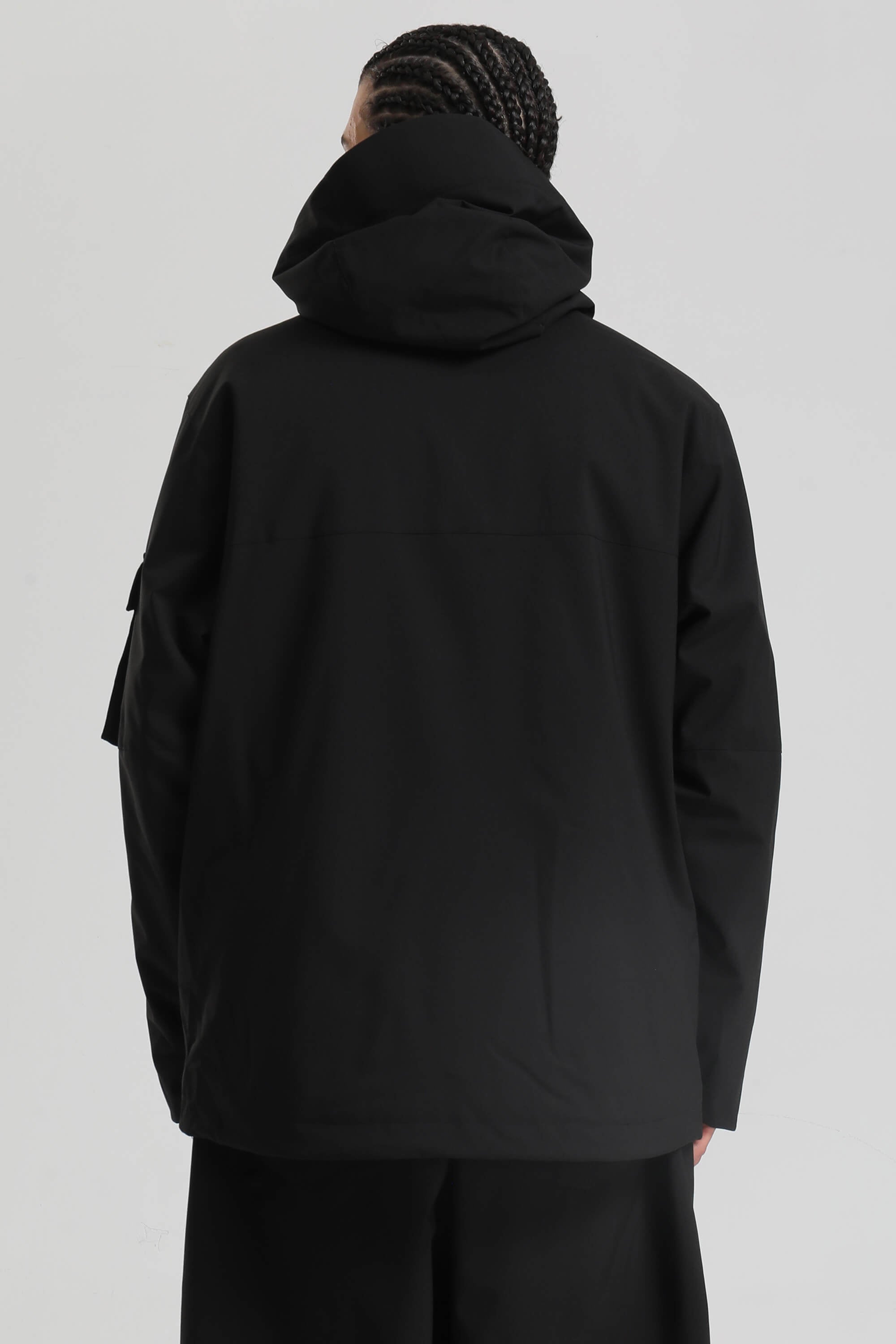 Men's Black Asym-Zip Multi-Pocket Ski Jacket Utility Waterproof Snow Jacket
