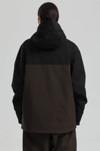 Women's Black & Coffee Asym-Zip Face-Vent Ski Jacket Waterproof Insulated Snow Jacket