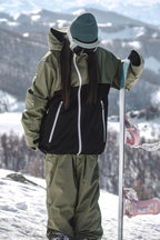 Women's Black & Grey Asym-Zip Face-Vent Ski Jacket Waterproof Insulated Snow Jacket