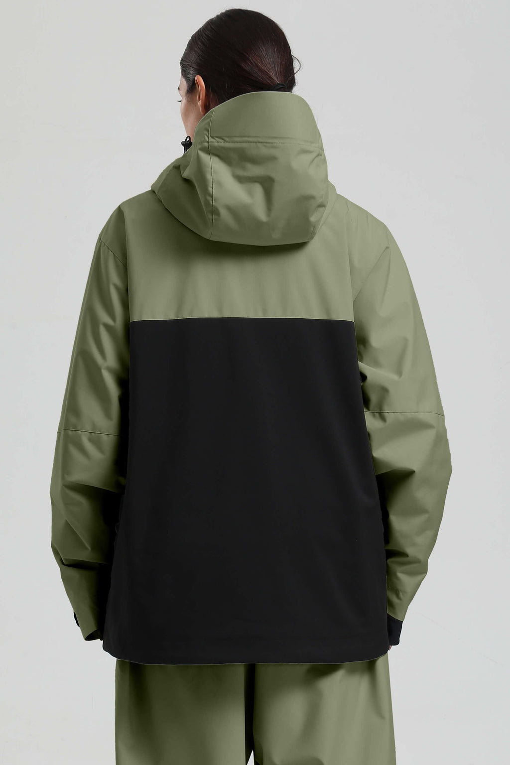 Women's Green & Black Asym-Zip Face-Vent Ski Jacket Waterproof Insulated Snow Jacket