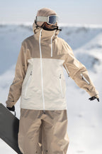 Women's Black & Grey Asym-Zip Face-Vent Ski Jacket Waterproof Insulated Snow Jacket