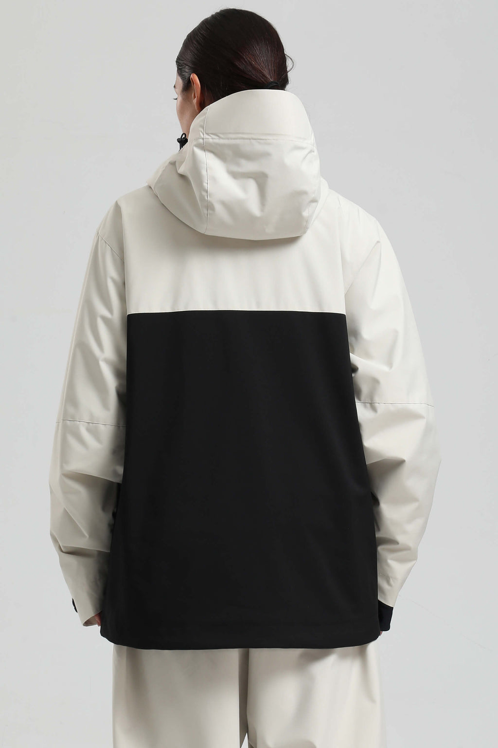 Women's White & Black Asym-Zip Face-Vent Ski Jacket Waterproof Insulated Snow Jacket