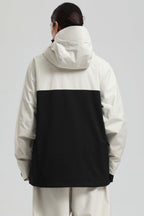 Women's White & Black Asym-Zip Face-Vent Ski Jacket Waterproof Insulated Snow Jacket