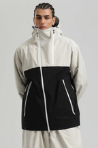 Men's Green & Black Asym-Zip Face-Vent Ski Jacket Waterproof Insulated Snow Jacket