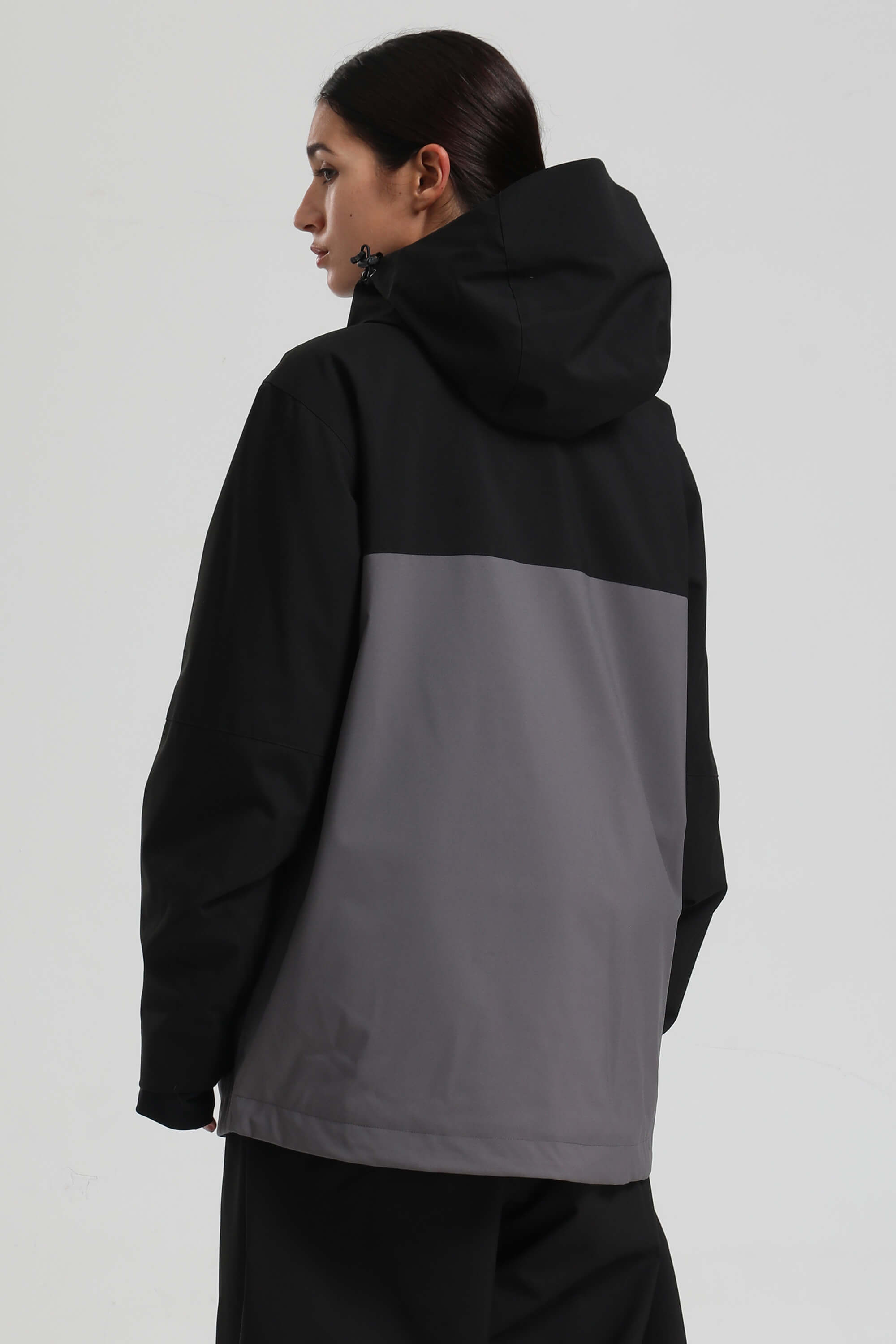 Women's Black & Grey Asym-Zip Face-Vent Ski Jacket Waterproof Insulated Snow Jacket