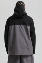 Men's Black & Grey Asym-Zip Face-Vent Ski Jacket Waterproof Insulated Snow Jacket