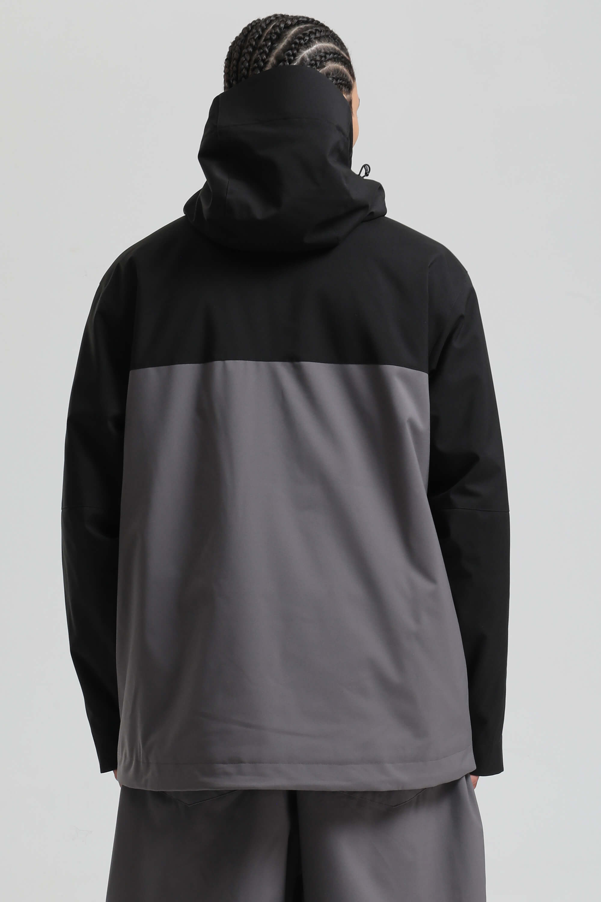 Men's Black & Grey Asym-Zip Face-Vent Ski Jacket Waterproof Insulated Snow Jacket