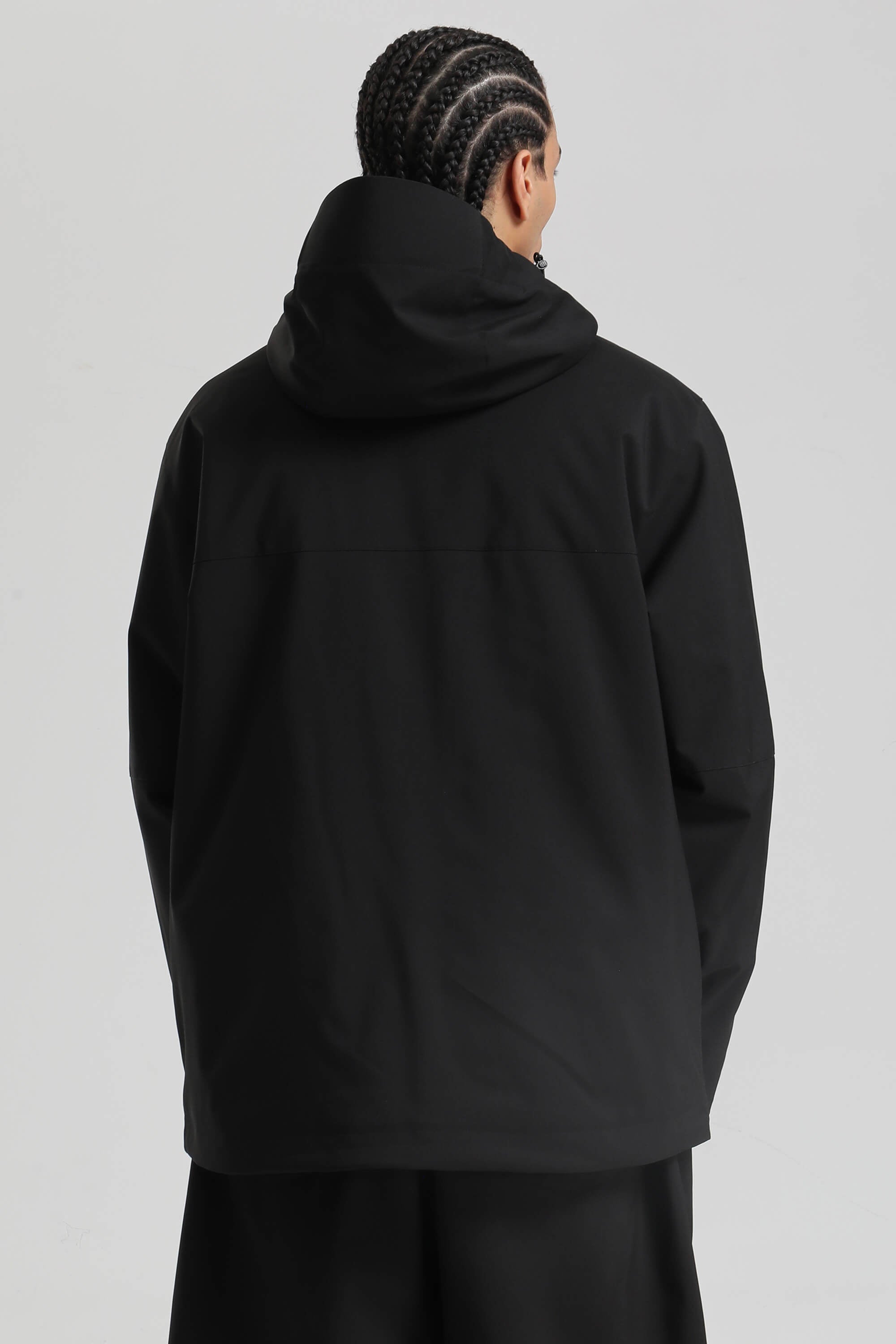 Men's Black Asym-Zip Face-Vent Ski Jacket Waterproof Insulated Snow Jacket