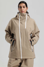 Women's Black & Grey Asym-Zip Face-Vent Ski Jacket Waterproof Insulated Snow Jacket