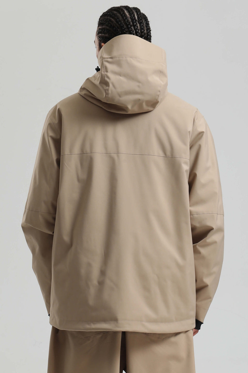 Men's Khaki Asym-Zip Face-Vent Ski Jacket Waterproof Insulated Snow Jacket