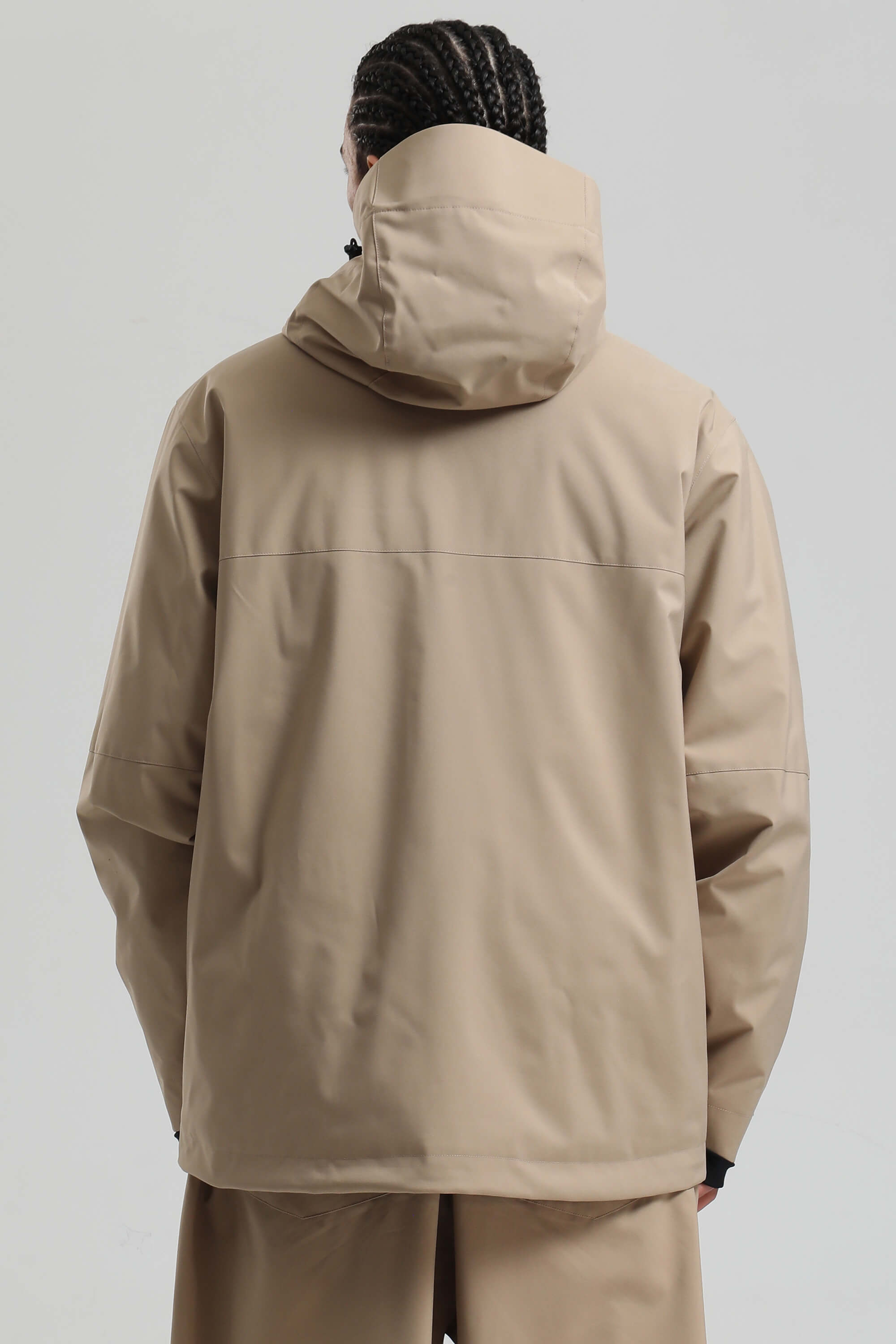 Men's Khaki Asym-Zip Face-Vent Ski Jacket Waterproof Insulated Snow Jacket