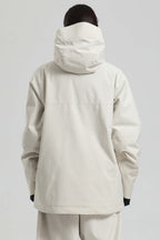 Women's Off White Asym-Zip Face-Vent Ski Jacket Waterproof Insulated Snow Jacket
